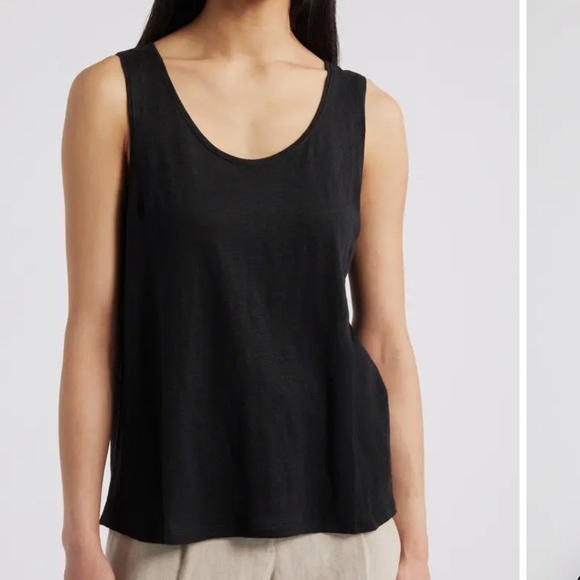Eileen Fisher Organic Linen Tank Top Black Size XS - Picture 1 of 7